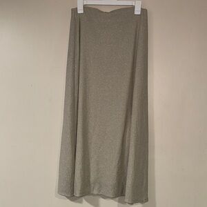 Zara Shimmering Gray Midi Skirt